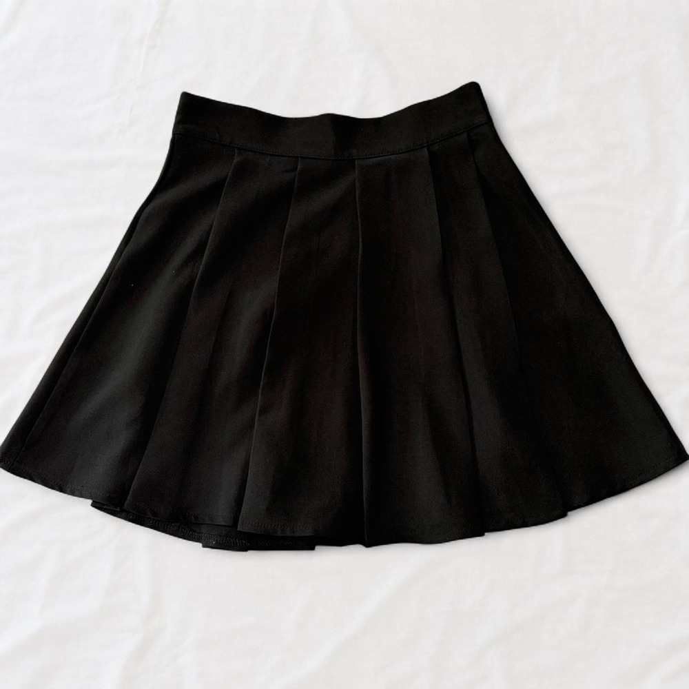 Romwe Black Pleated High Waist Tennis Mini Skirt XS